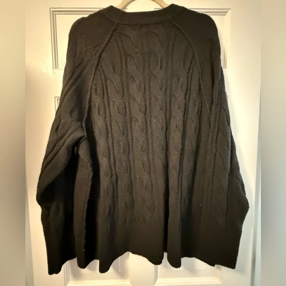 Aerie Cable Knit Black Sweater - Picture 3 of 4
